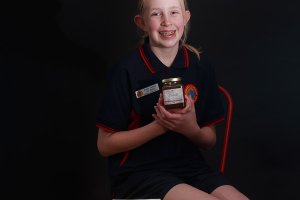Isabella Berry with honey and other items from NSW Governor